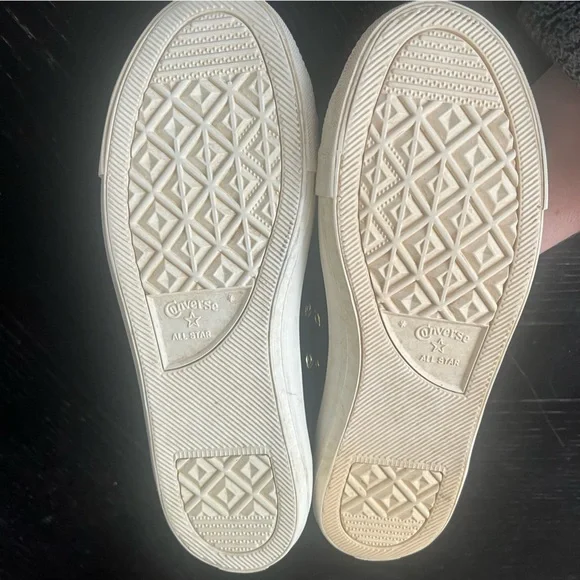 Converse Womens Black Sneakers with Gold Eyelets - Picture 5 of 6